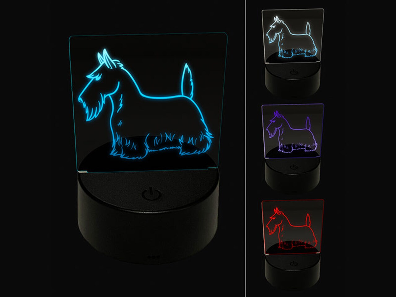 Serious Scottish Terrier Pet Dog 3D Illusion LED Night Light Sign Nightstand Desk Lamp